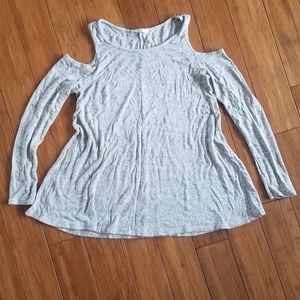 Grey peep shoulder top